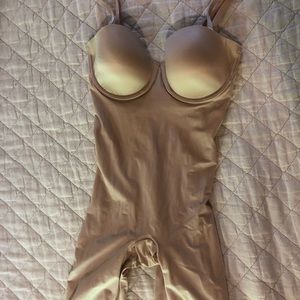 Spanx -Suit Your Fancy -strapless, cupped,mid-thigh-Shapewear